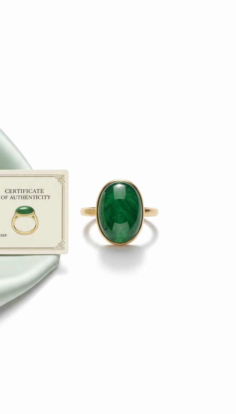Jadeite Ring Art Deco Setting